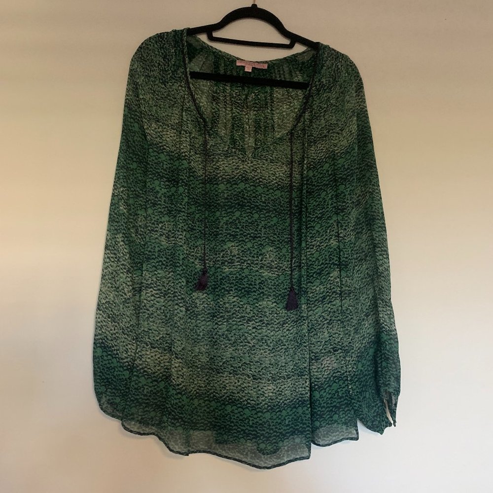Calypso St. Barth Long-Sleeve Sheer Top - Size: L
